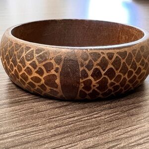 Animal Print Wood Bangle Bracelet